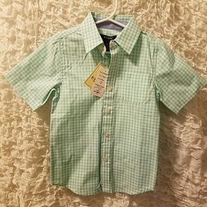 E-Land Gingham Boys Button Up Shirt